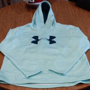Under Armour Sky Blue Hoodie with Navy Logo